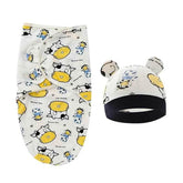 Newborn Baby Wrap Anti-Startle 2Pcs/Set Baby Swaddle Sleeping Cocoon Design 100%Cotton Baby Adjustable Blanket 0-6 Months - GiFTiFY