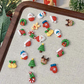 Christmas Series Nail Art Accessories 3D Resin Nail Charms Cute Bells Reindeer Snowman Cartoon Versatile Winter Nail Decorations