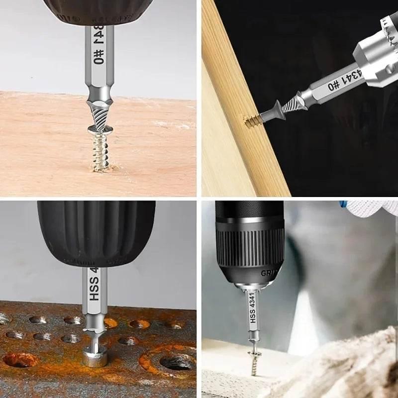 Damaged Screw Extractor Set HSS Drill Bit Stripped Broken Remover Small Easily Quickly Take Out Kit Easy Demolition Power Tools Damaged Screw Extractor Set by DSERS