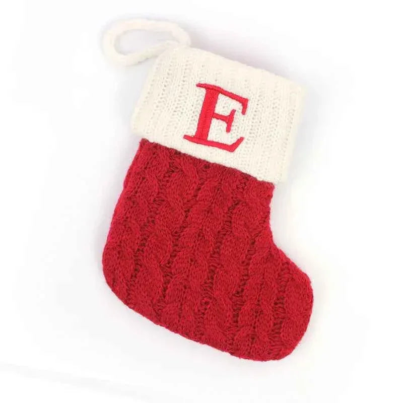 navidad Christmas Boots Letters Christmas Stocking New Knitting Christmas Tree Pendant Decorations SnowflakeChristmas Socks