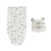 Newborn Baby Wrap Anti-Startle 2Pcs/Set Baby Swaddle Sleeping Cocoon Design 100%Cotton Baby Adjustable Blanket 0-6 Months - GiFTiFY