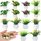 Dollhouse Plant, Miniature Bonsai Plant, Mini Potted Plant, Flower Model, Small Fake Green Decorative Toyhouse by GiFTiFY