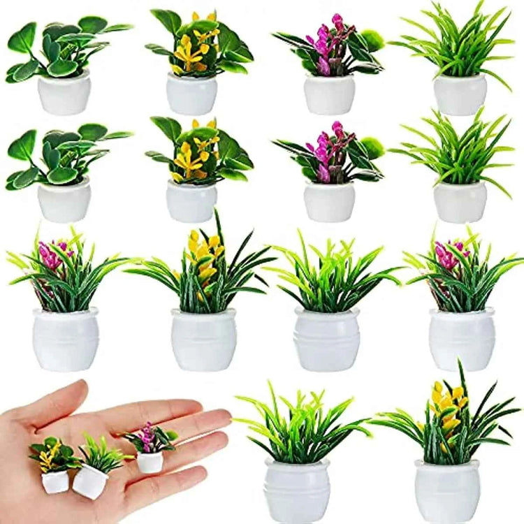 Dollhouse Plant, Miniature Bonsai Plant, Mini Potted Plant, Flower Model, Small Fake Green Decorative Toyhouse by GiFTiFY