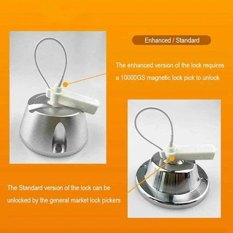 100pcs Security Tag with steel wire lanyard for Clothing Reusable AM 58KHz MHz EAS Hard Tag For Store With Magnet Lock Opener by DSERS