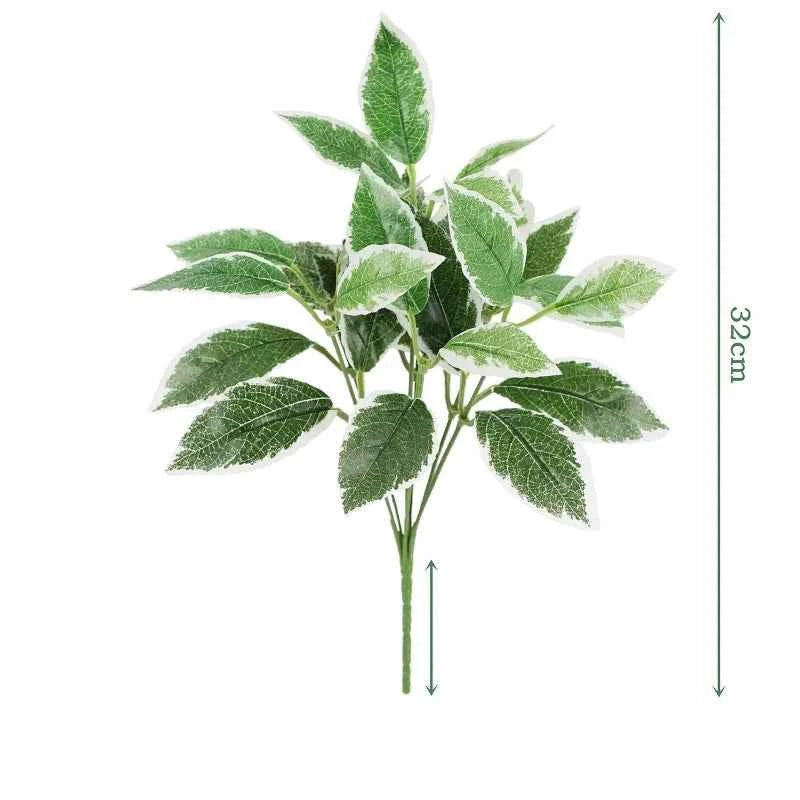 Artificial Plants Leaves Silk Tortoiseshell Leaf Dieffenbough Fake Small Fairy Taro Simulation Green Plant Living Room Decor by DSERS
