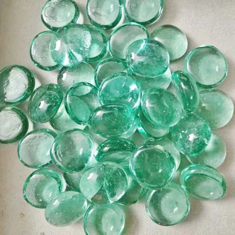 100g/3.52oz(Approx. 18-25pcs) Oblate Bead Glass Mosaic Tiles Colorful Round Mosaic Making Material Multi Diameter DIY Craft Tile