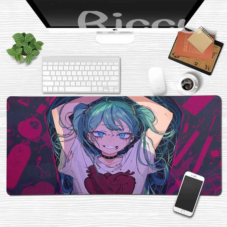 Large Gaming Mouse Pad Hatsune M-miku Mousepad PC Gamer Desk Mat Office Decoration Mouse Mat E-Sports Playmat Game Accessories - GiFTiFY