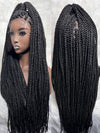 Synthetic Full Lace Frontal Twist Braided Wigs For Black Women Faux Locs Knotless Box Braided Lace Wig Goddess Senegalese Braids GiFTiFY