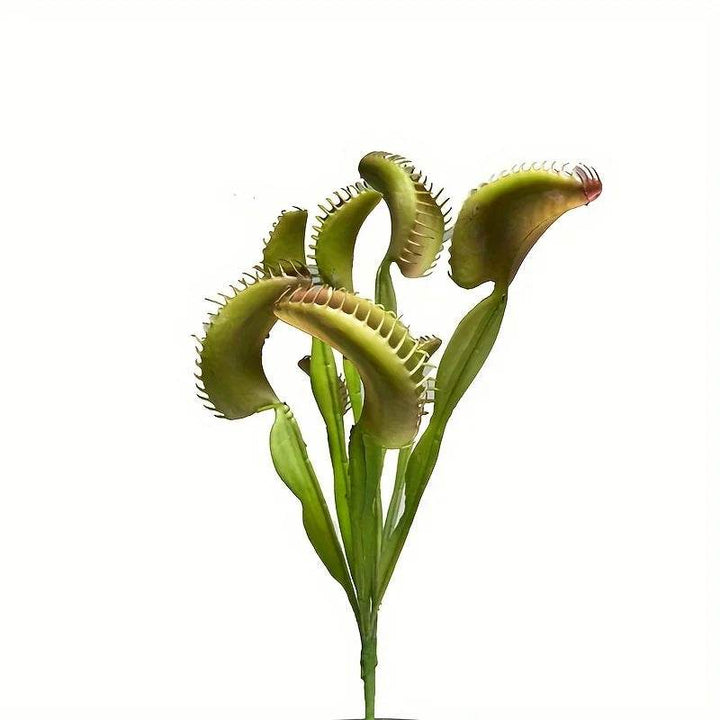 Lifelike Artificial Venus Flytrap Plant - Perfect For Halloween & Home Decor, Durable Plastic Bonsai Succulent - GiFTiFY