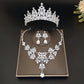 Gorgeous Pink Crystal Tiaras Bridal Jewelry Sets for Women Crown Flowers Choker Necklace Sets Wedding Bride Costume Jewelry Set GiFTiFY