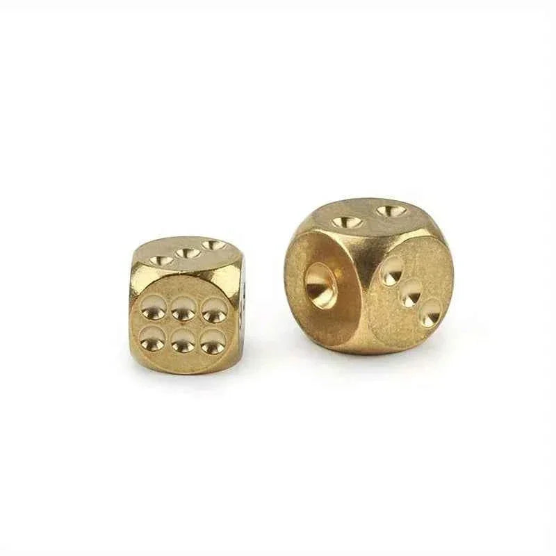 2pcs/lot Copper Dice Brass Dice Sieve Creative Mahjong Dice Bar Tool Outdoor Small Toy 13mm/15mm by DSERS
