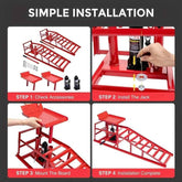 2pcs Heavy Duty Hydraulic Car Ramps 11000lbs Floor Jack Lift Ramps for Oil Changes, Truck Trailer, Home Garage & Auto Repair - GiFTiFY