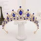 Baroque Gold Color Champagne Crystal Heart Bridal Tiara Crown Rhinestone Pageant Diadem Veil Tiara Headband Wedding Hair Jewelry GiFTiFY