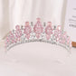 Baroque Green Pink Opal Wedding Headband Crystal Bridal Crown Tiara Hair Jewelry Accessories Women Rhinestone Royal Queen Diadem DSERS