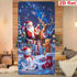 1pcs 2D door signs, holiday Christmas door signs Santa Claus with reindeer, snowman, and gingerbread decorations