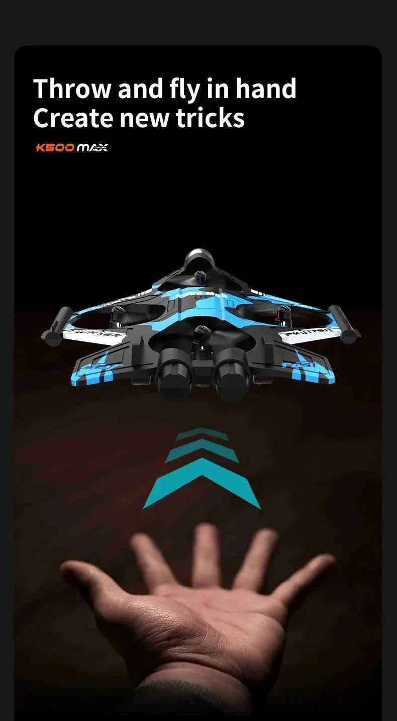 K500MAX Drone Fighter Jet 4k HD Professional Drone Camera WIFI Fpv Aircraft Quadcopte Aerial Photography Drone Birthday Toys Jet Fighter Toy by DSERS