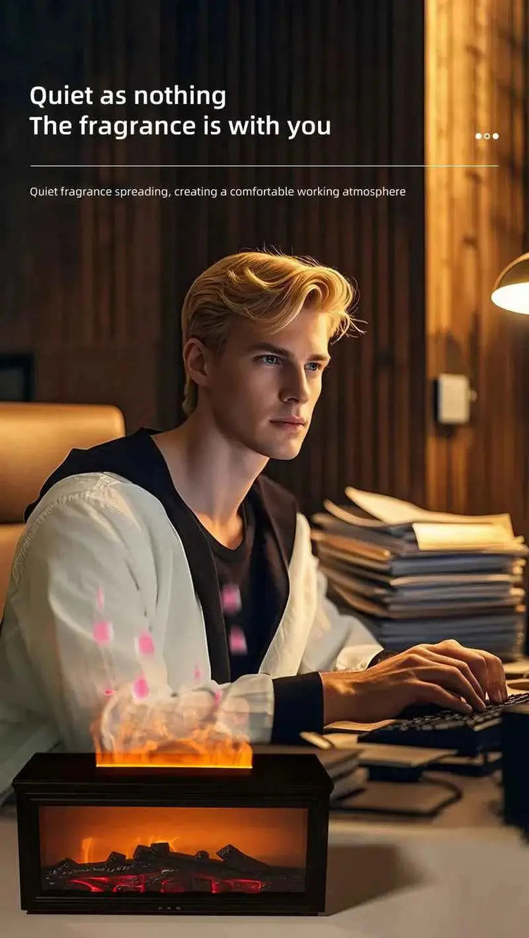 7 colors of essential oil fireplace diffuser mini flame aromatherapy fireplace humidifier aromatherapy oil diffuser - GiFTiFY