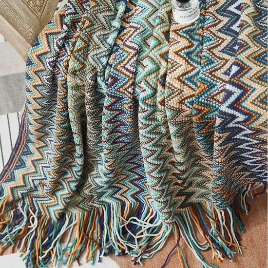 Bohemian Couch Blanket Large Knitted Tassel Throw for Bed Chair Sofa Couch Cover All-Season Blankets Home Decor Soft Comfortable - GiFTiFY