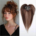 100% Remy Human Hair Toppers with Bangs Light Brown Hairpieces 3D Wispy Human Hair Bangs for Women Thin Hair Real Human Hair Topper Clip In - GiFTiFY