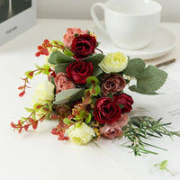 Rose Artificial Flowers Silk Flower with Stems Fake Flowers Bouquet Centerpiece