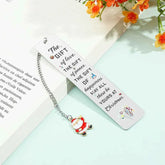 A stainless steel pendant bookmark about Christmas, the warmest Christmas reading gift for loved ones on Christmas Eve.