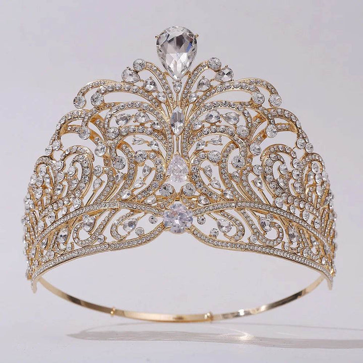 European Miss Universe Big Forest Crystal Wedding Crowns Cubic Zircon Crown Queen Rhinestone Tiara Party Stage Show Hair Jewelry - GiFTiFY