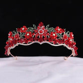 Luxury Baroque Purple Crystal Pearl Bridal Crown Tiara Magnificent Rhinestone Diadem for Bride Headband Wedding Hair Accessories - GiFTiFY