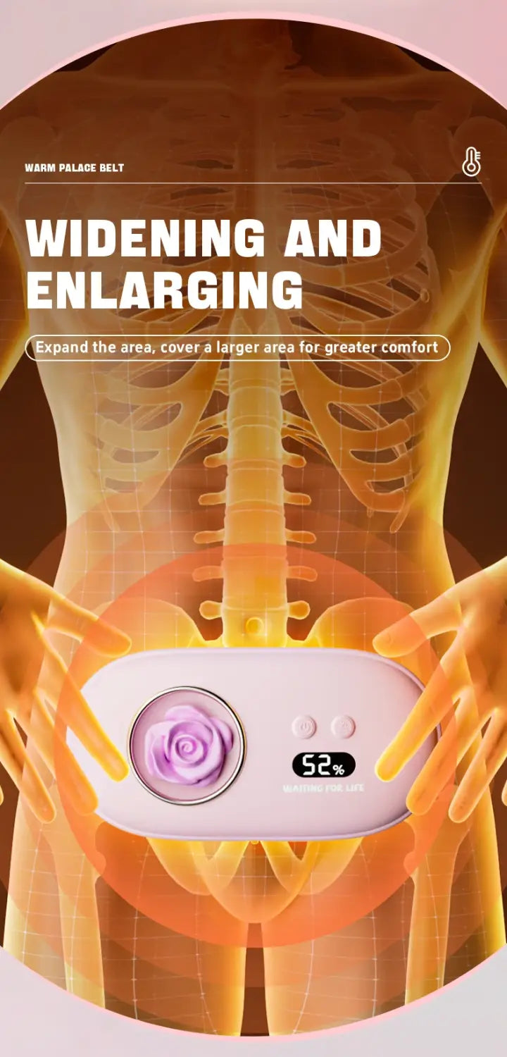 Electric Period Cramp Massager Vibrating Heating Pad Belt for Menstrual Colic Relief Pain Waist Abdominal Warm Palace