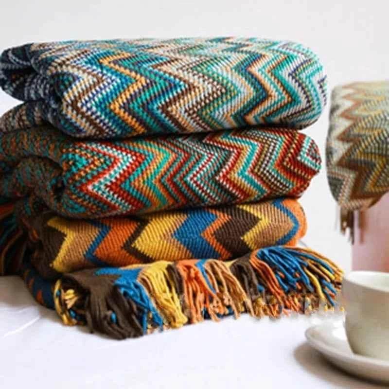 Boho Bed Plaid Blanket Geometry Aztec Baja Blankets Ethnic Sofa Cover Slipcover Decor Throw Wall Hanging Tapestry Rug Cobertor - GiFTiFY