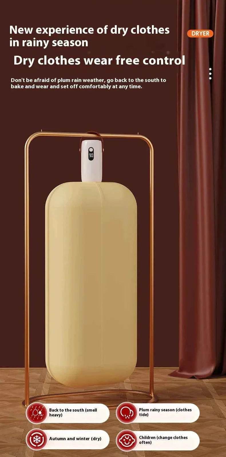 Portable Clothes Dryer Compact Electric Drying Machine for Home Foldable Clothes Dryer Convenient clothing drying in dormitories - GiFTiFY