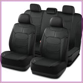 Premium Leather Car Seat Covers Full Set, Airbag Compatible, Universal Fit for Most Cars, Trucks, SUVs, Vans, Black GiFiFY