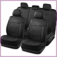 Premium Leather Car Seat Covers Full Set, Airbag Compatible, Universal Fit for Most Cars