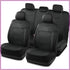 Premium Leather Car Seat Covers Full Set, Airbag Compatible, Universal Fit for Most Cars, Trucks, SUVs, Vans, Black GiFiFY