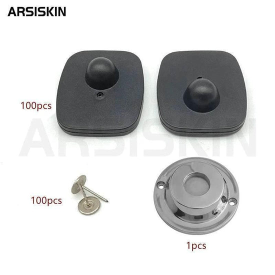 100pcs Anti Theft Tags Rf 8.2Mhz Mini Square EAS Retail Security Clothes Hard Tags for Garment Shop Supermarket with Pins Unlock - GiFTiFY