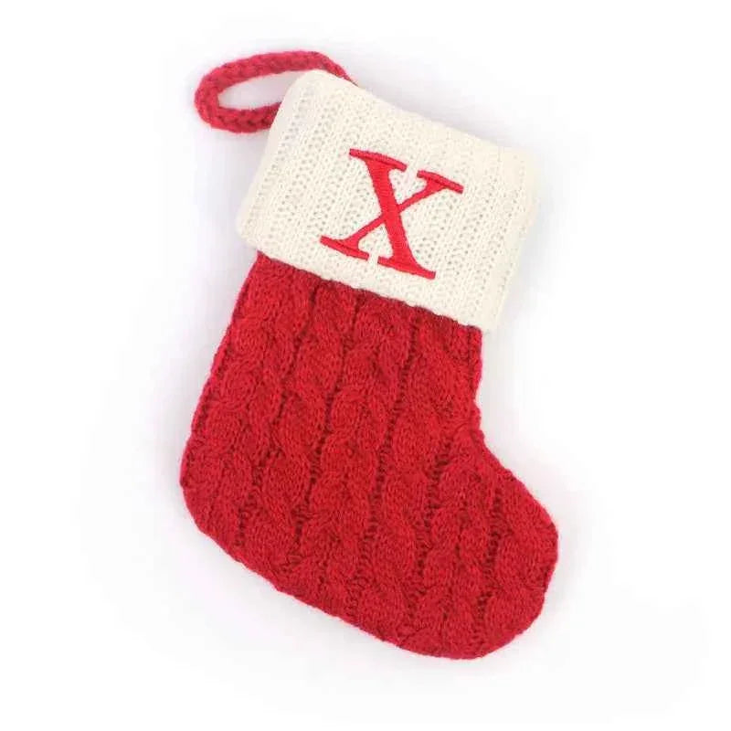 navidad Christmas Boots Letters Christmas Stocking New Knitting Christmas Tree Pendant Decorations SnowflakeChristmas Socks by DSERS