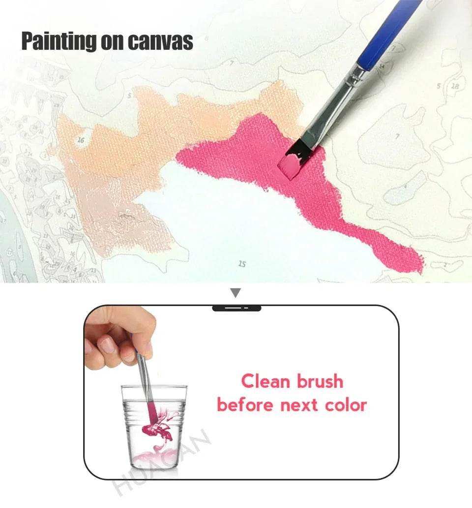 HUACAN Custom Photo Paint By Numbers Pets Child Diy Kit Picture For Living Room Home Decoration - GiFTiFY