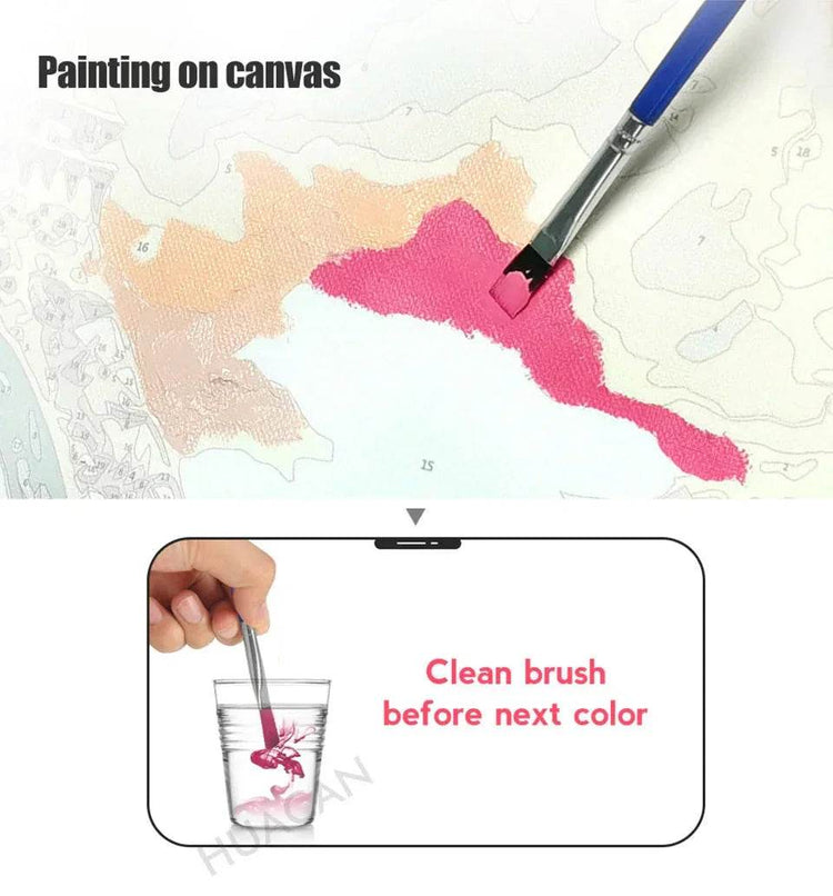 HUACAN Custom Photo Paint By Numbers Pets Child Diy Kit Picture For Living Room Home Decoration - GiFTiFY