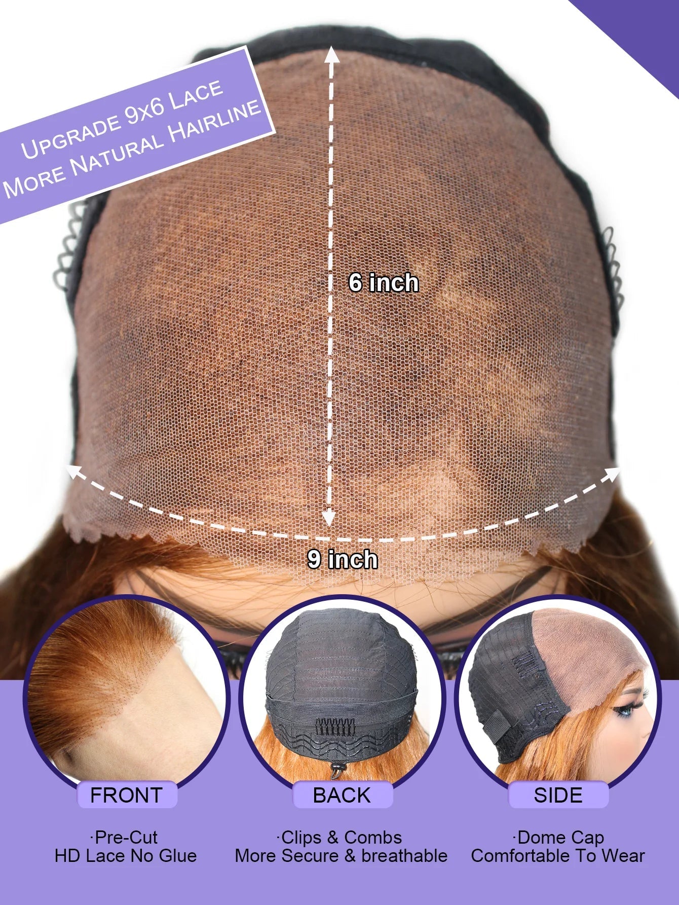 Colored Ginger Blonde 9X6 Glueless Lace Front Human Hair Wig Ready To Go&Wear Glueless Body Wave Lace Wig Burgundy Straight Wigs GiFTiFY