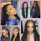 Synthetic Small Square Cornrows Braided Wigs Full Lace Knotless Box Braids Wig For Black Women 36 Inch Locs Goddess Braiding Wig GiFTiFY