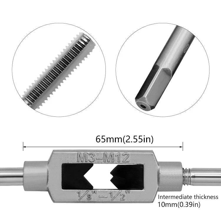 M3-M12 8/6 PCS Metric Hand Tap Set HSS Right-handed Tapping Drill Thread Punching Wrench Hand Tools Male to Make Thread in Steel - GiFTiFY