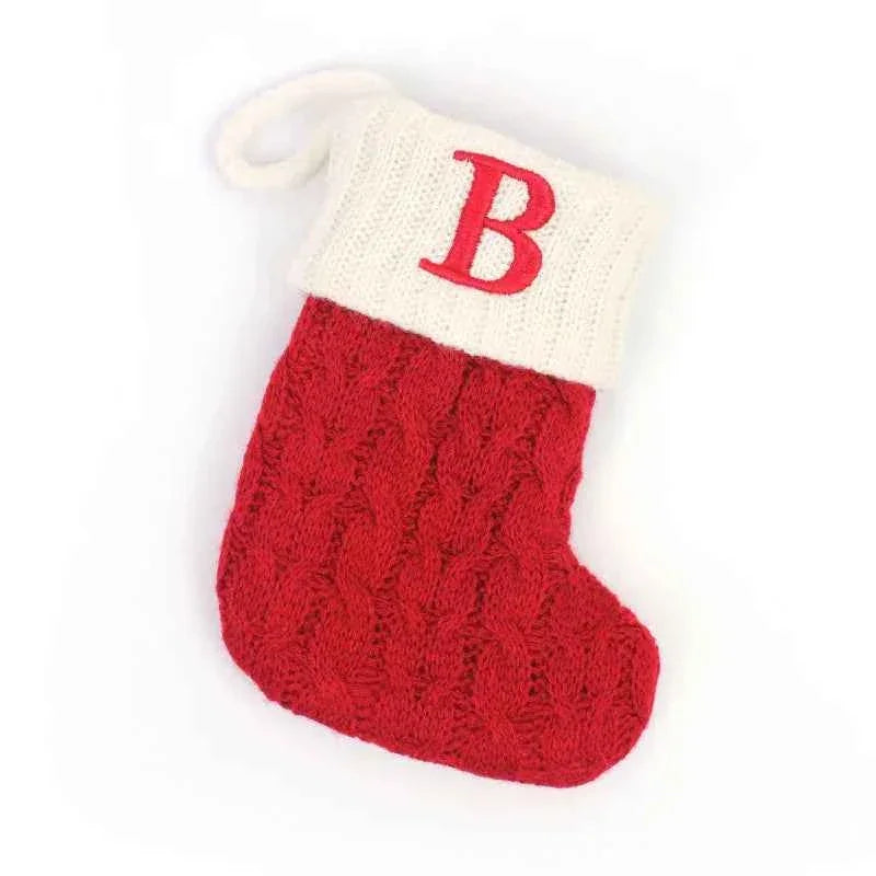 navidad Christmas Boots Letters Christmas Stocking New Knitting Christmas Tree Pendant Decorations SnowflakeChristmas Socks by DSERS
