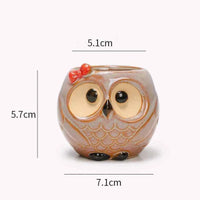 Ceramic Owl Flower Pot Garden Office Decoration Succulent Mini Owl Flowerpot Cute Animal