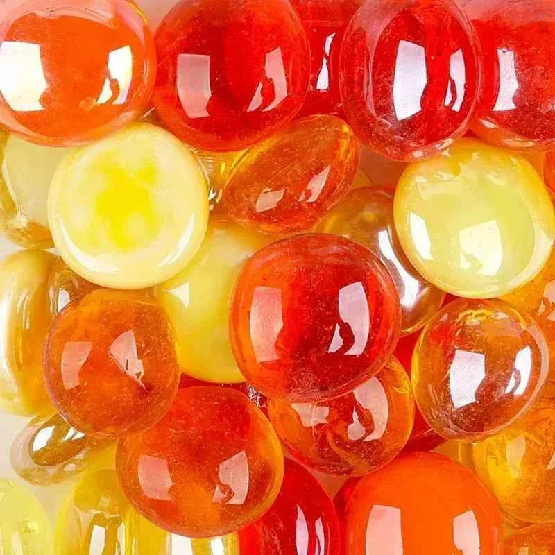 100g/3.52oz(Approx. 18-25pcs) Oblate Bead Glass Mosaic Tiles Colorful Round Mosaic Making Material Multi Diameter DIY Craft Tile by DSERS