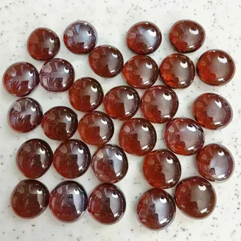 100g/3.52oz(Approx. 18-25pcs) Oblate Bead Glass Mosaic Tiles Colorful Round Mosaic Making Material Multi Diameter DIY Craft Tile