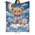 Customized personalized name blanket, printed portable, goodnight bear cartoon, party, birthday, daughter or son gift,sofa，soft - GiFTiFY