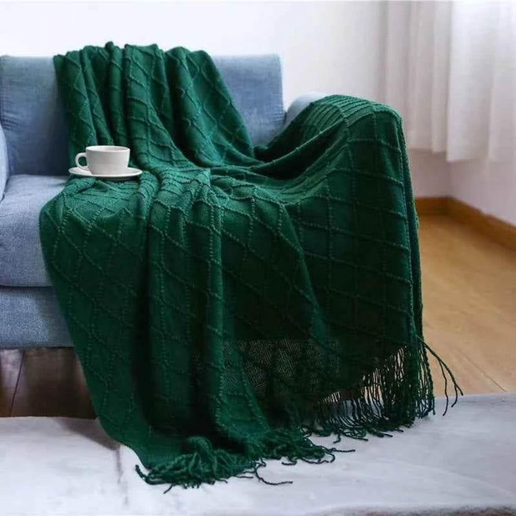 Bohemian Couch Blanket Large Knitted Tassel Throw for Bed Chair Sofa Couch Cover All-Season Blankets Home Decor Soft Comfortable - GiFTiFY
