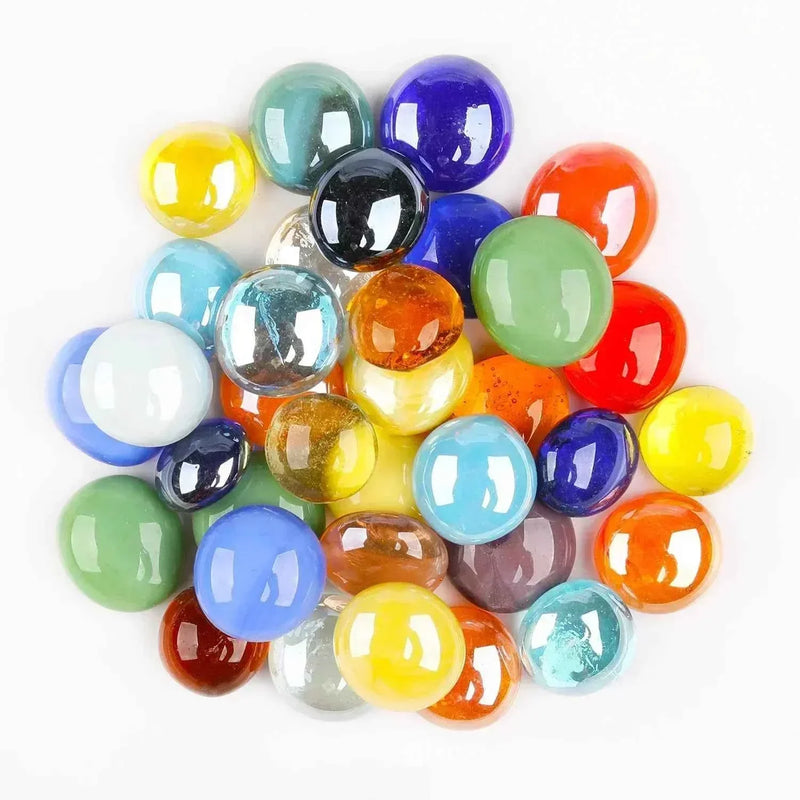 100g/3.52oz(Approx. 18-25pcs) Oblate Bead Glass Mosaic Tiles Colorful Round Mosaic Making Material Multi Diameter DIY Craft Tile by DSERS