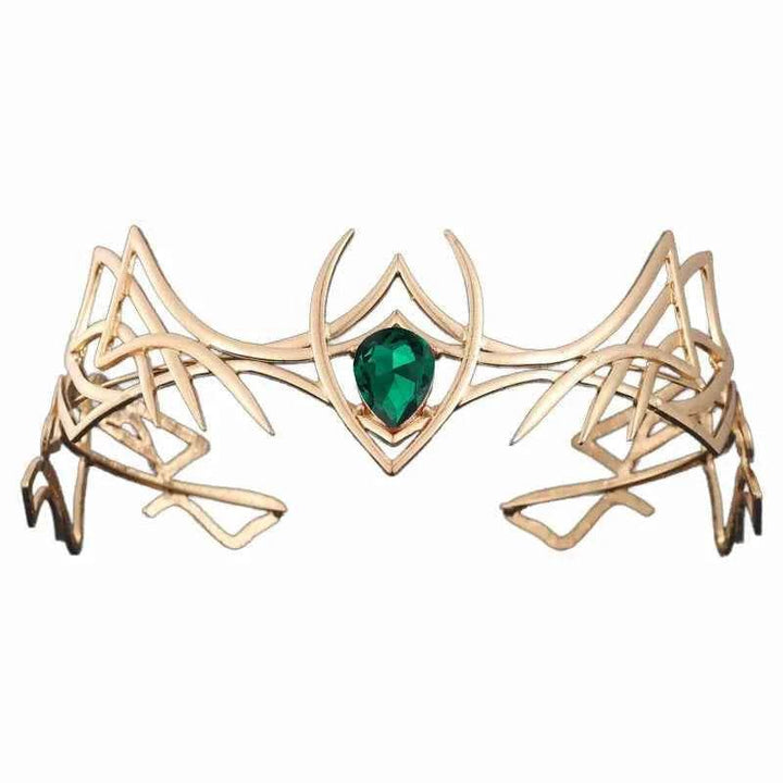 Halloween Goddess Cosplay Forehead Round Elves Crowns Tiara Women Vintage Leaf Headband Bridal Hair Accessories Wedding Headwear - GiFTiFY