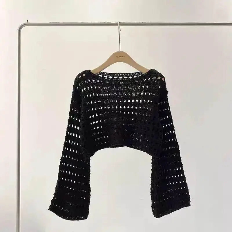 Boho Crochet Knit Crop Top for Summer Beach - GiFTiFY