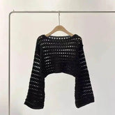 Boho Crochet Knit Crop Top for Summer Beach - GiFTiFY